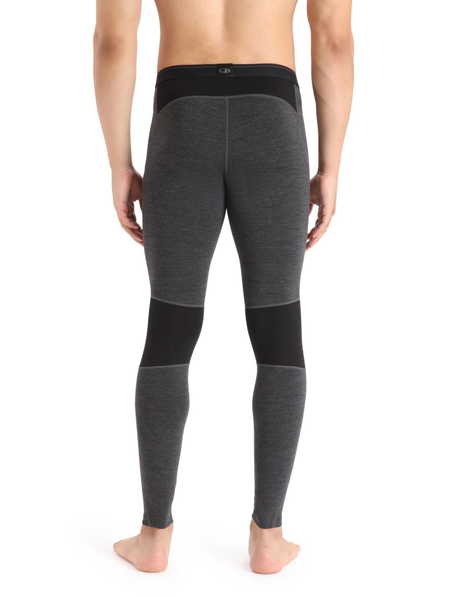 Jet Heather / Black Icebreaker BodyfitZone™ Merino 260 Zone Thermal Men's Leggings | AU 1138CTVE